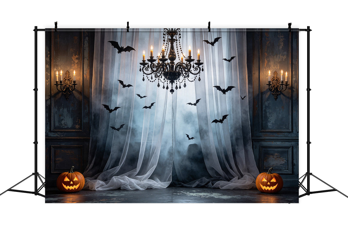 Décor De Chauve-Souris Rideau Brumeux Lustre Hall Décor Effrayant D'Halloween GQ67-92