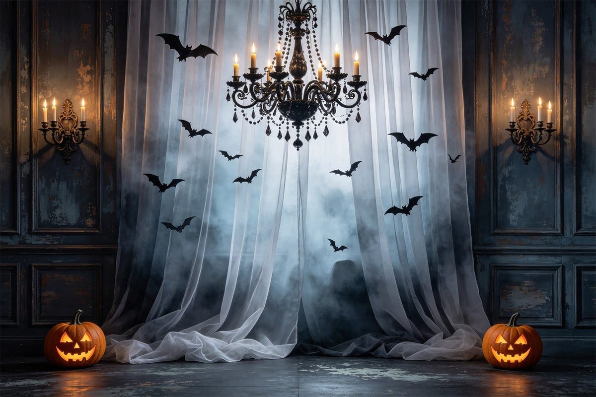 Décor De Chauve-Souris Rideau Brumeux Lustre Hall Décor Effrayant D'Halloween GQ67-92