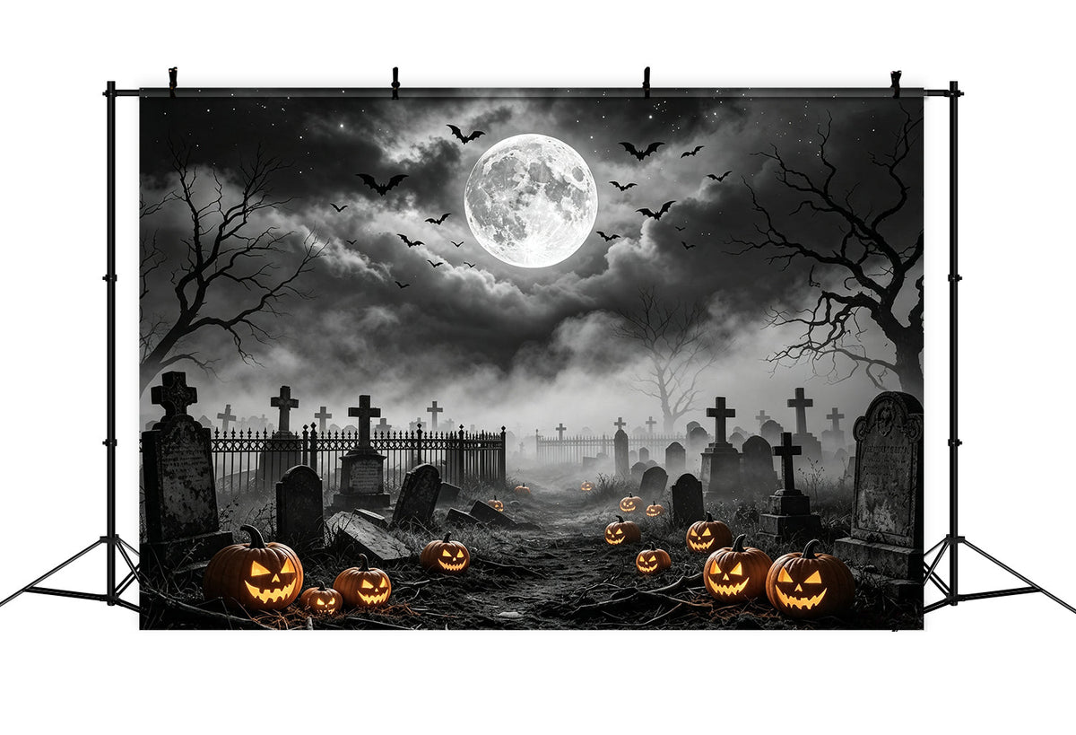 Décor De Tombe Citrouille Au Clair De Lune Chemin De Cimetière Décor De Magicien GQ67-95