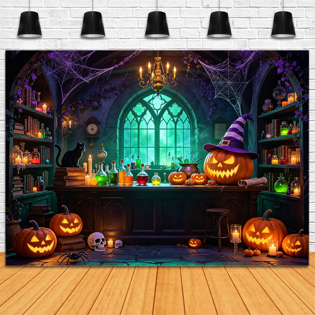 Bannière De Décor De Cuisine De Sorcière Citrouille Lumineuse Laboratoire De Potions Décors GQ67-99