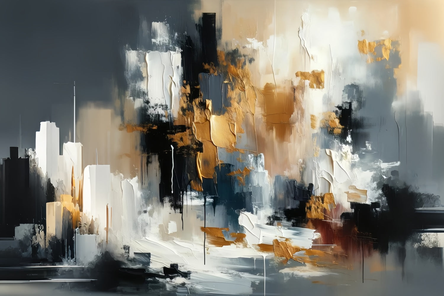 Toile de Fond Beaux-Arts Élégance Dorée Art Texturé GTY-104