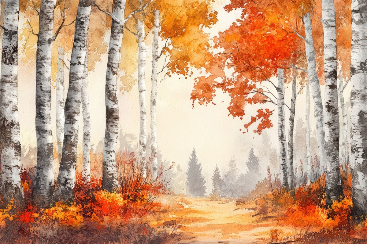 Toile de Fond Artistique Sentier Tranquille d’Automne GTY-114