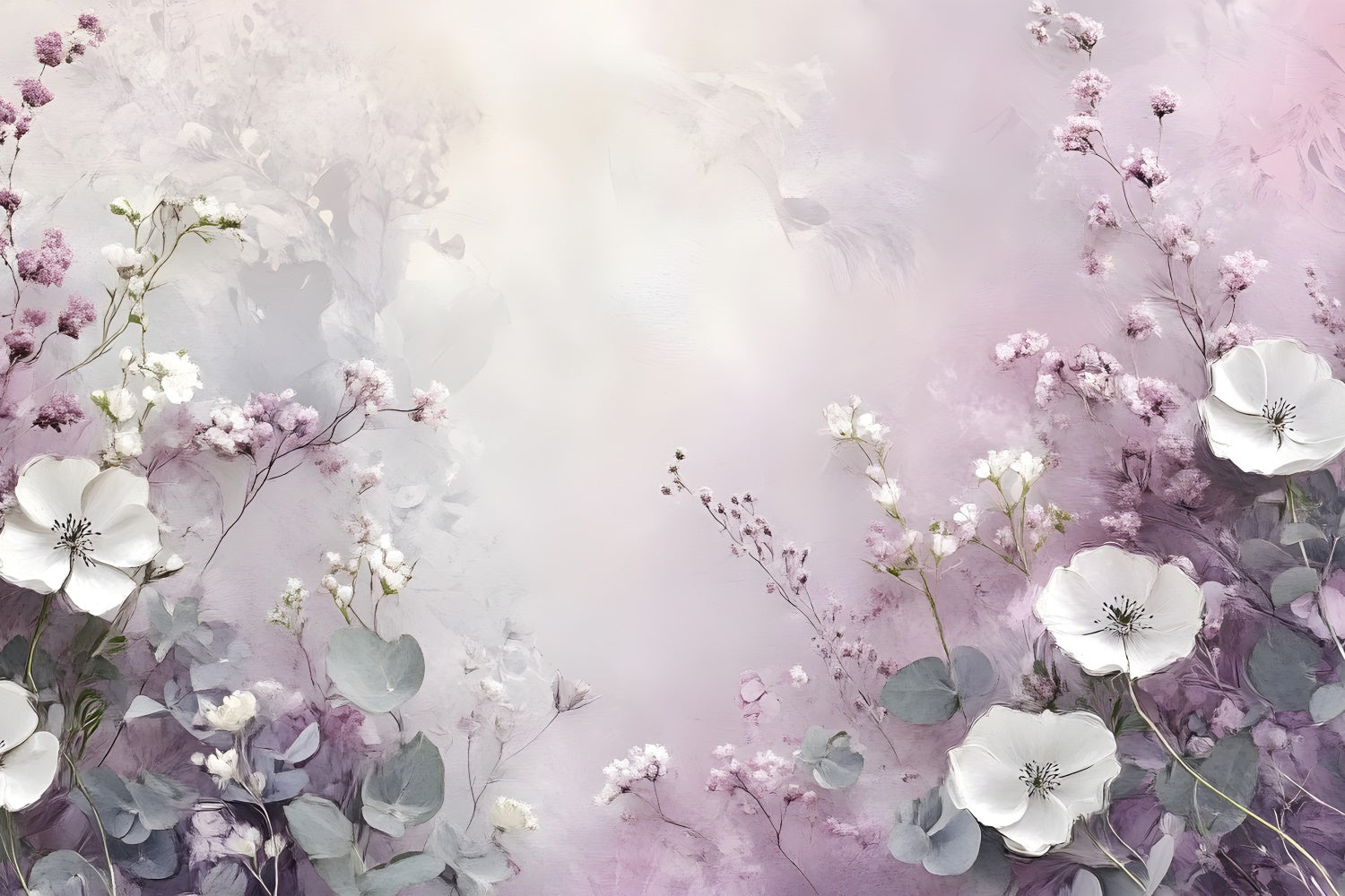 Toile de Fond Artistique Rêve Floral Lavande GTY-69
