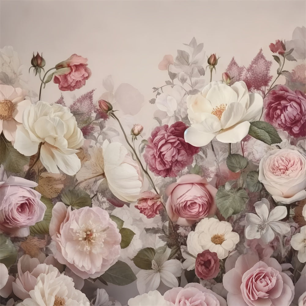 Toile de Fond Beaux-Arts Élégance Jardin de Roses Vintage GTY-70