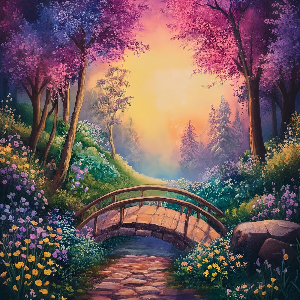 Toile de Fond Photographie Beaux-Arts Jardin Pastel Coucher de Soleil GTY-80