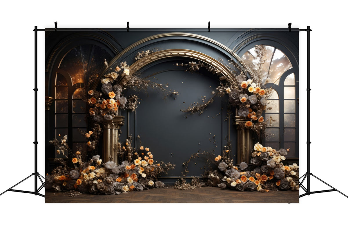 Toile de fond Maternité Arche Florale Sombre Opulente GTY2-14