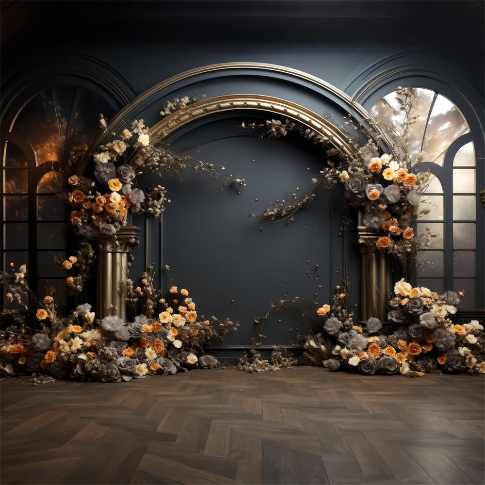 Toile de fond Maternité Arche Florale Sombre Opulente GTY2-14