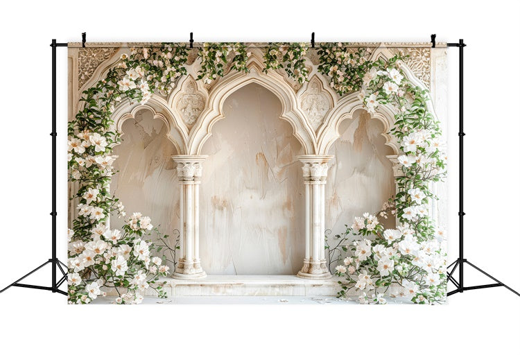 Toile de fond Maternité Arche Fleurie Manoir Français GTY2-17