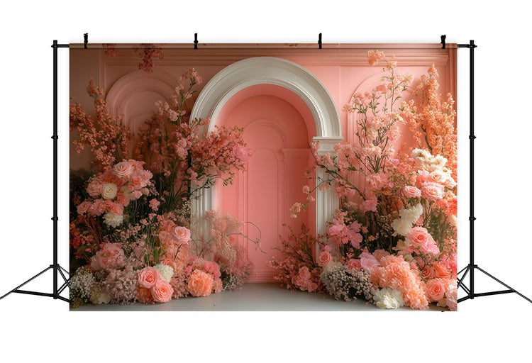 Toile de fond Maternité Arche Florale Délicate Blush GTY2-20