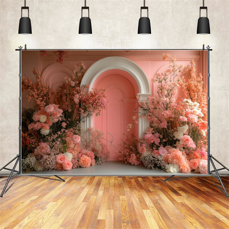 Toile de fond Maternité Arche Florale Délicate Blush GTY2-20