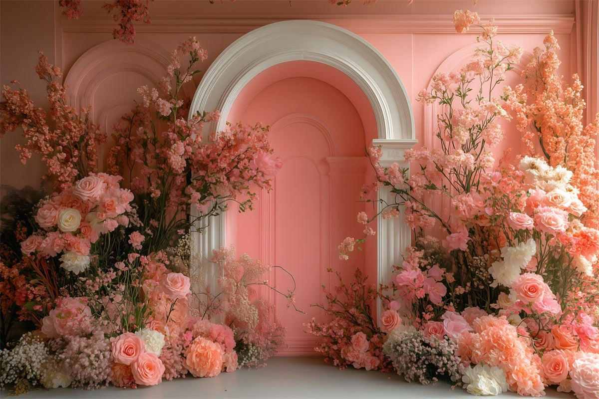 Toile de fond Maternité Arche Florale Délicate Blush GTY2-20