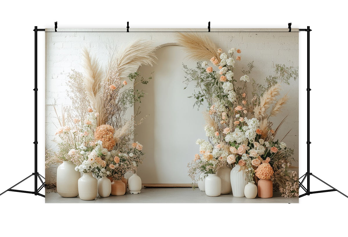 Toile de fond Maternité Arche Florale Séchée Élégante GTY2-23