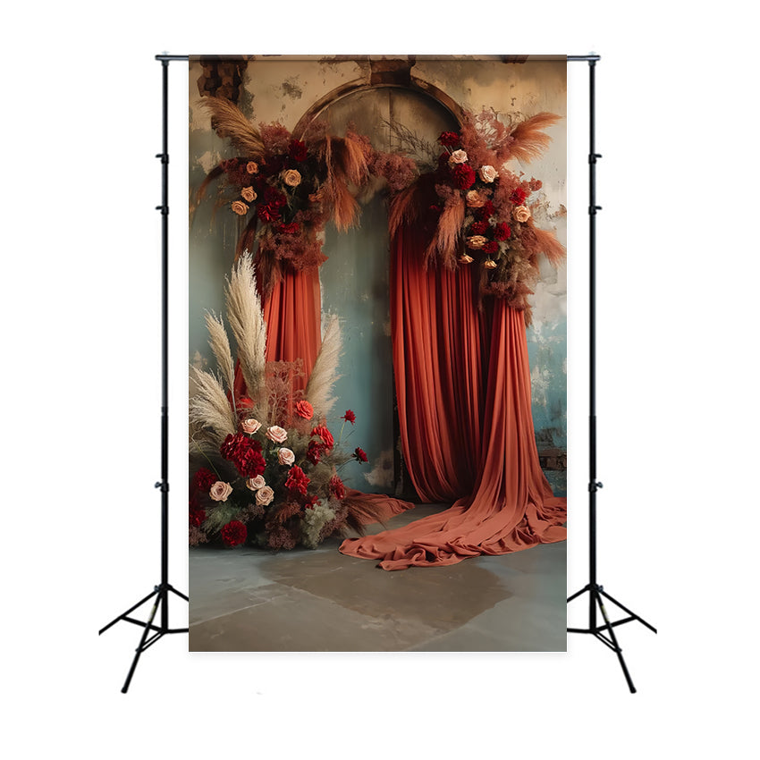 Toile de fond Maternité Arche Florale Vintage Sombre GTY2-24