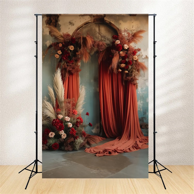 Toile de fond Maternité Arche Florale Vintage Sombre GTY2-24