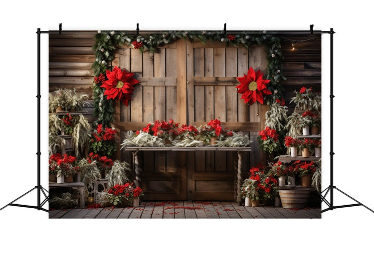 Toile de fond Maternité Porte de Grange Rustique Festive GTY2-29