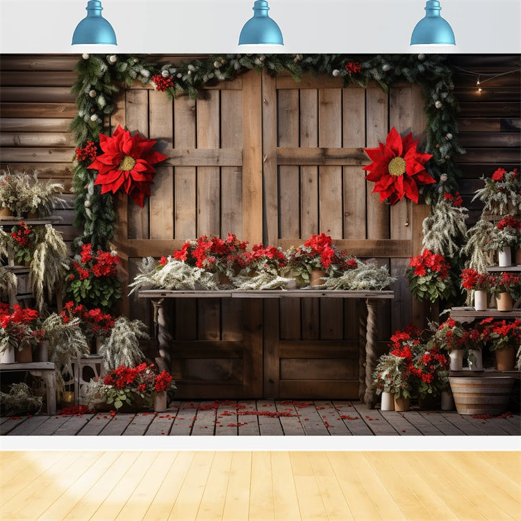 Toile de fond Maternité Porte de Grange Rustique Festive GTY2-29