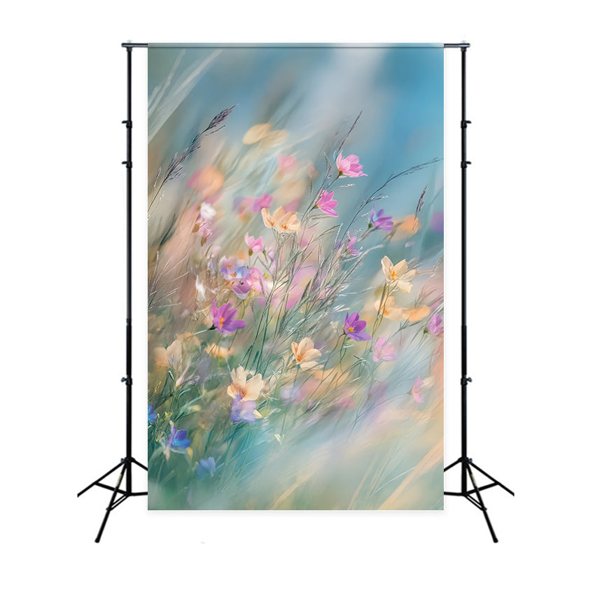 Toile de fond Maternité Champ de Fleurs Sauvages Oniriques GTY2-42
