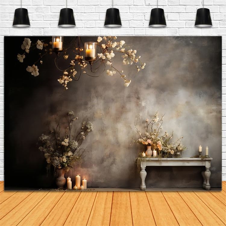 Toile de fond Maternité Floral Chaleureux à la Lueur des Bougies GTY2-45