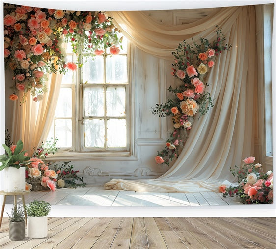 Toile de fond Maternité Voilage Rose Romantique GTY2-50