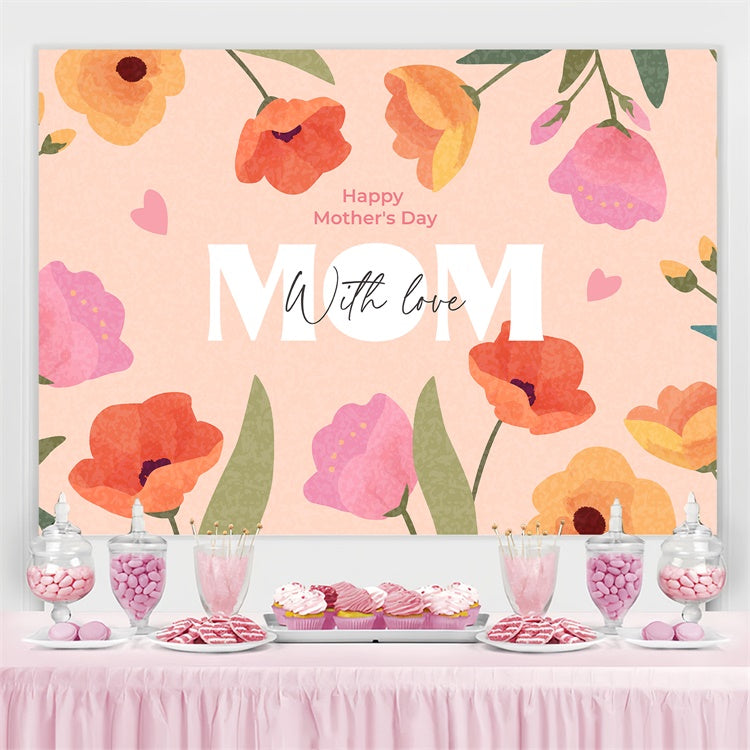 Toile de fond Fête des Mères Fleur Pastel Chaleureuse Personnalisée GTY3-170