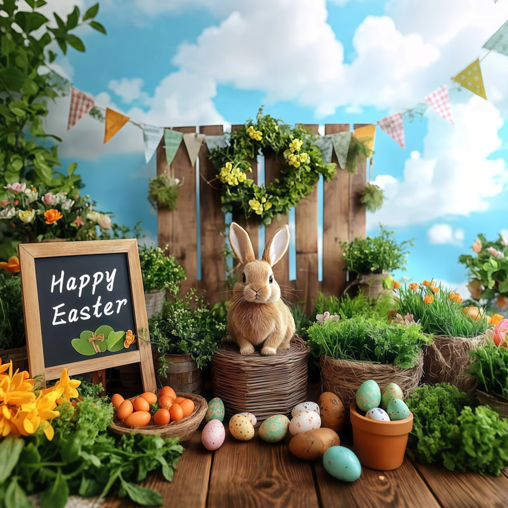Toile de fond Studio Photo Pâques Verdure Luxuriante Carotte Lapin GTY3-244