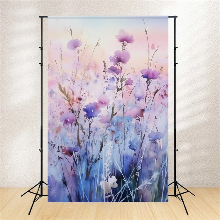 Toile de fond Fleurs Violettes Jardin Sauvage Rêveur Violet GTY3-25