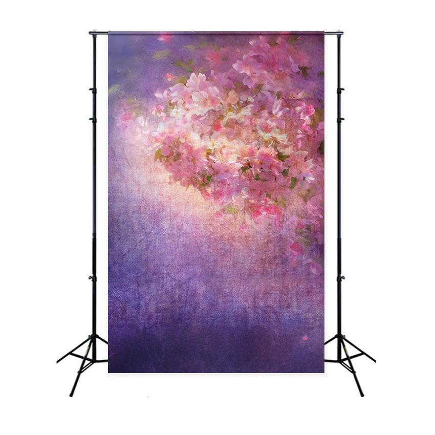 Toile de fond Fleurs Violettes Éclat Floral Rose Poudré GTY3-27