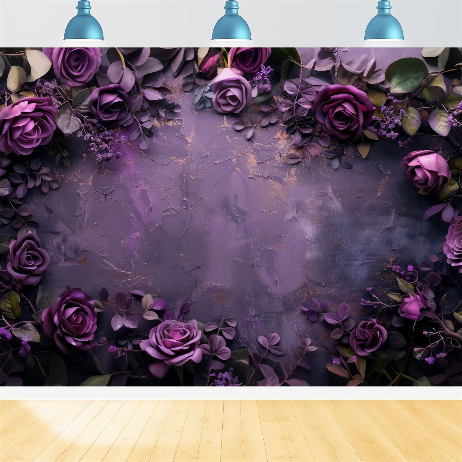 Toile de fond Mur Floral Violet Élégance Florale Violet Profond GTY3-28