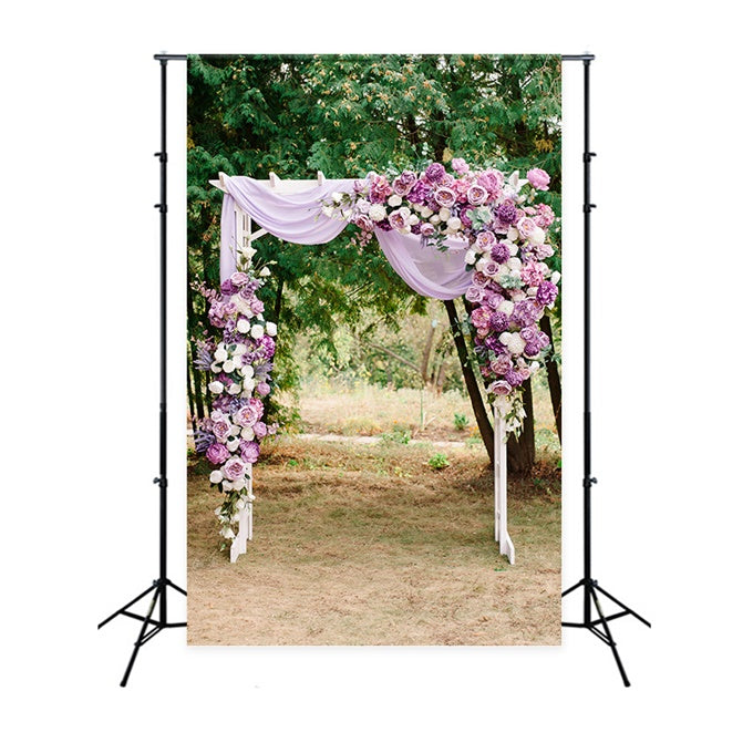 Toile de fond Fleurs Violettes Arche Florale Lavande Mariage GTY3-29