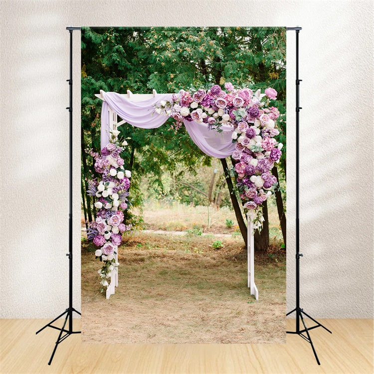 Toile de fond Fleurs Violettes Arche Florale Lavande Mariage GTY3-29