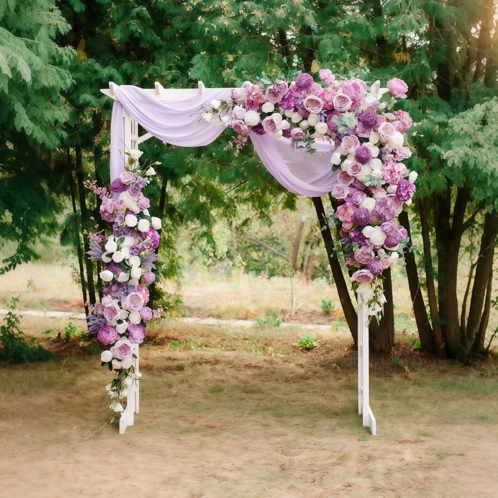 Toile de fond Fleurs Violettes Arche Florale Lavande Mariage GTY3-29