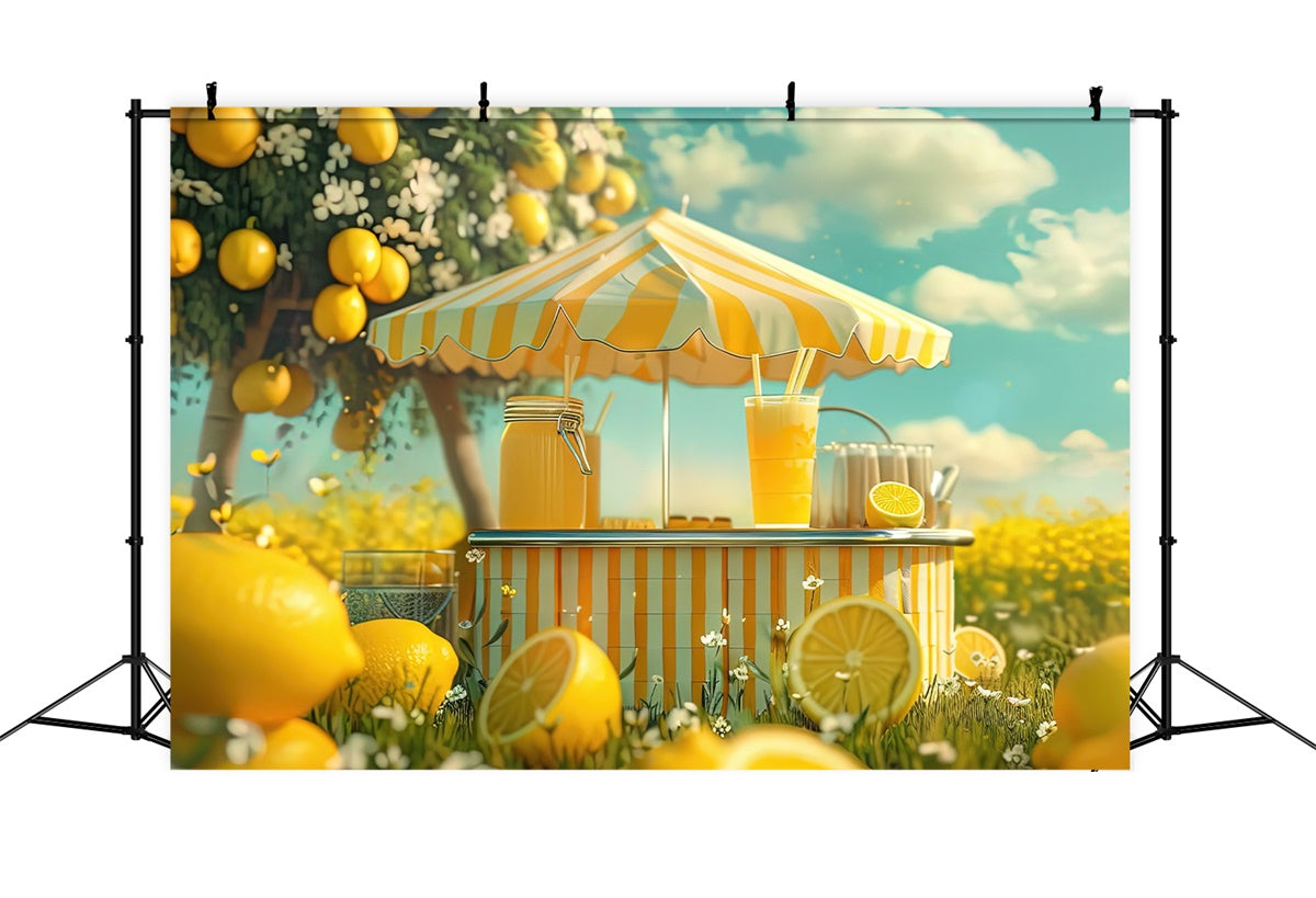 Toile de fond Été Citronnier Marché Soleil GTY3-299