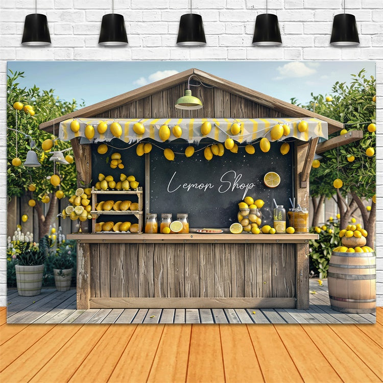 Toile de fond Été Marché Jus de Citron Rustique GTY3-408