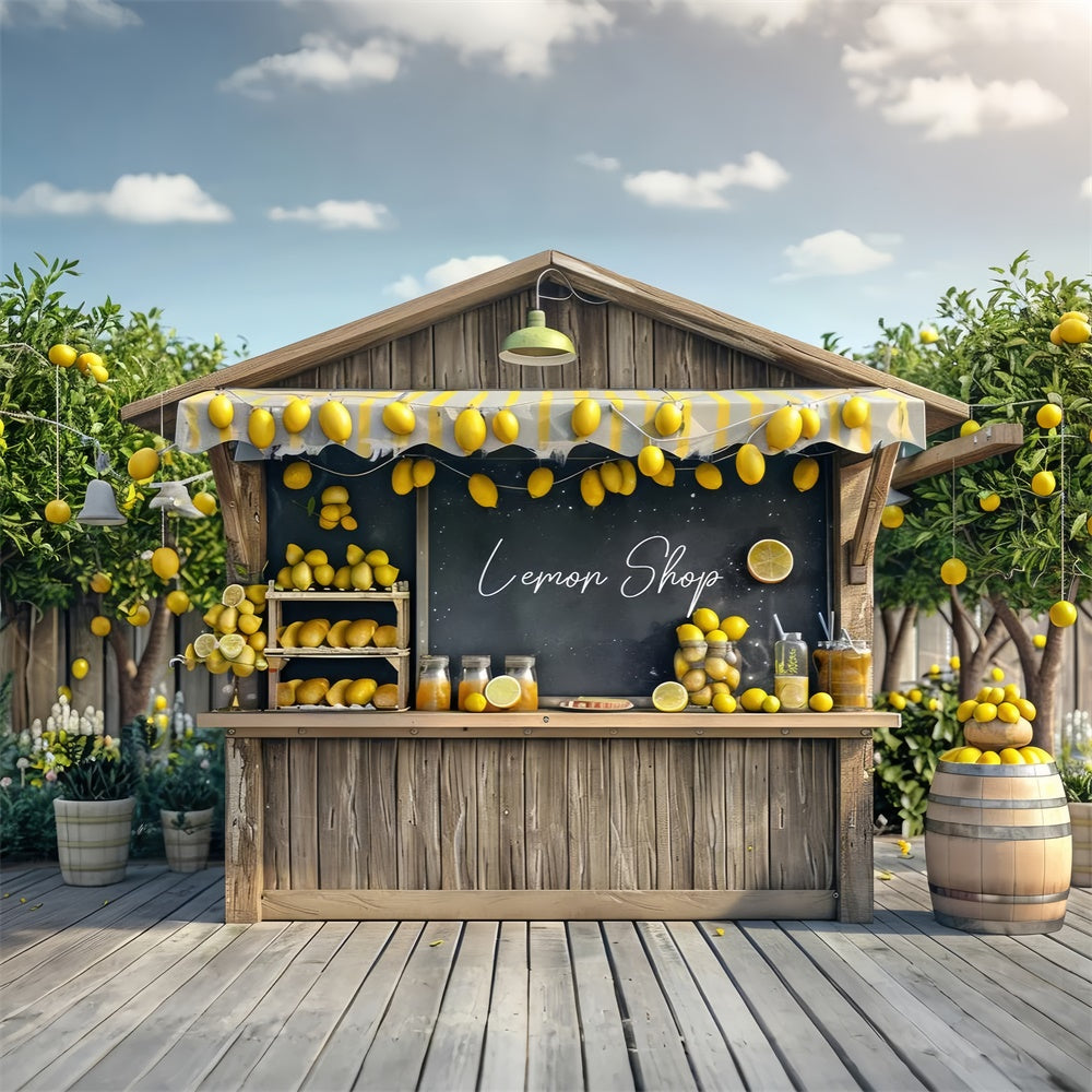 Toile de fond Été Marché Jus de Citron Rustique GTY3-408