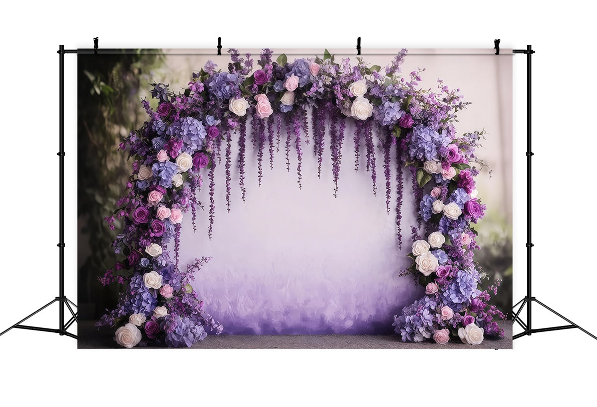 Toile de fond Fleurs Violettes Charmante Lavande et Hortensias GTY3-42