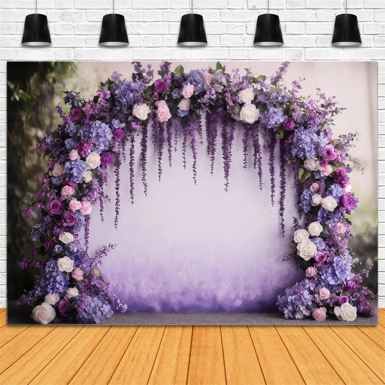 Toile de fond Fleurs Violettes Charmante Lavande et Hortensias GTY3-42