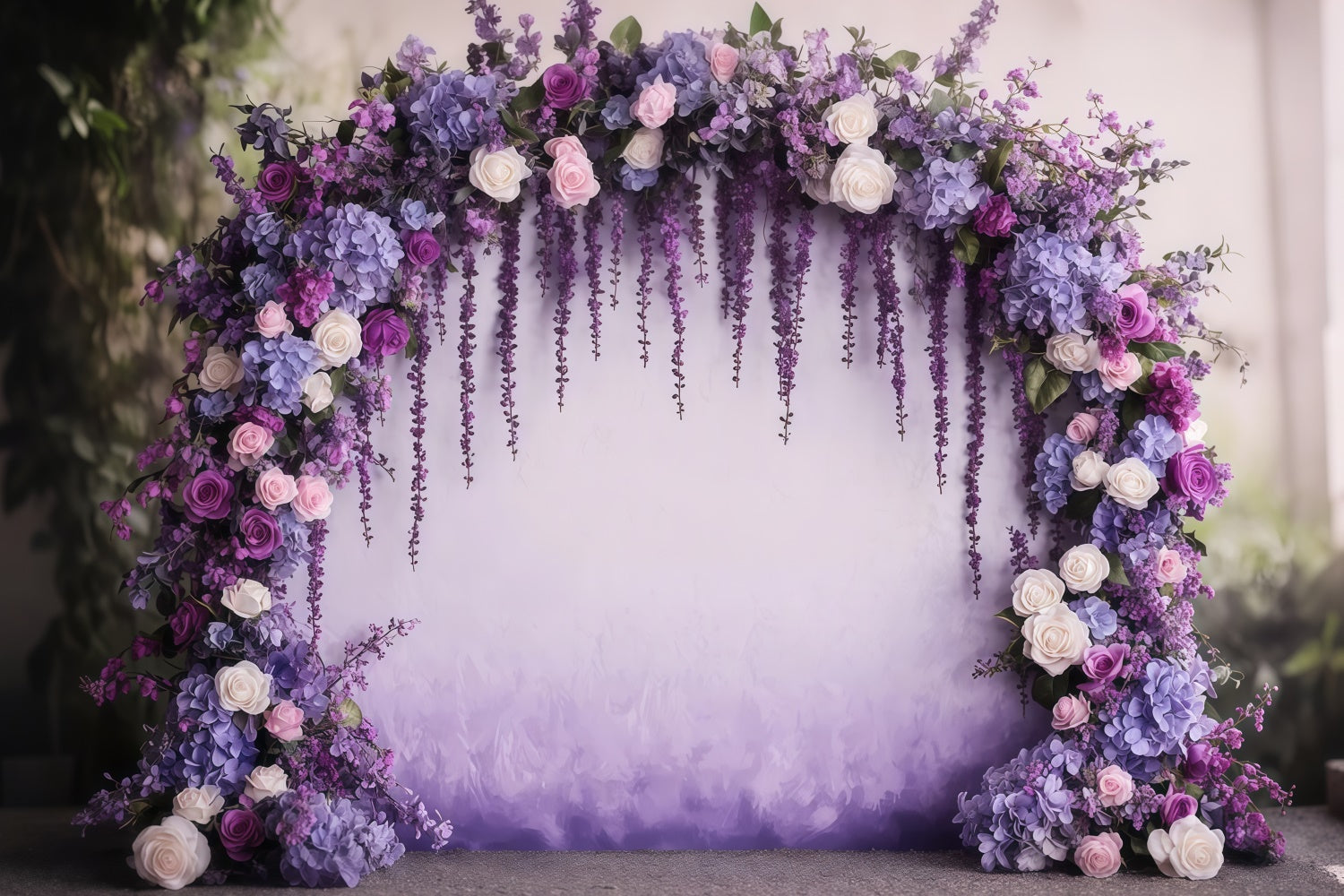 Toile de fond Fleurs Violettes Charmante Lavande et Hortensias GTY3-42