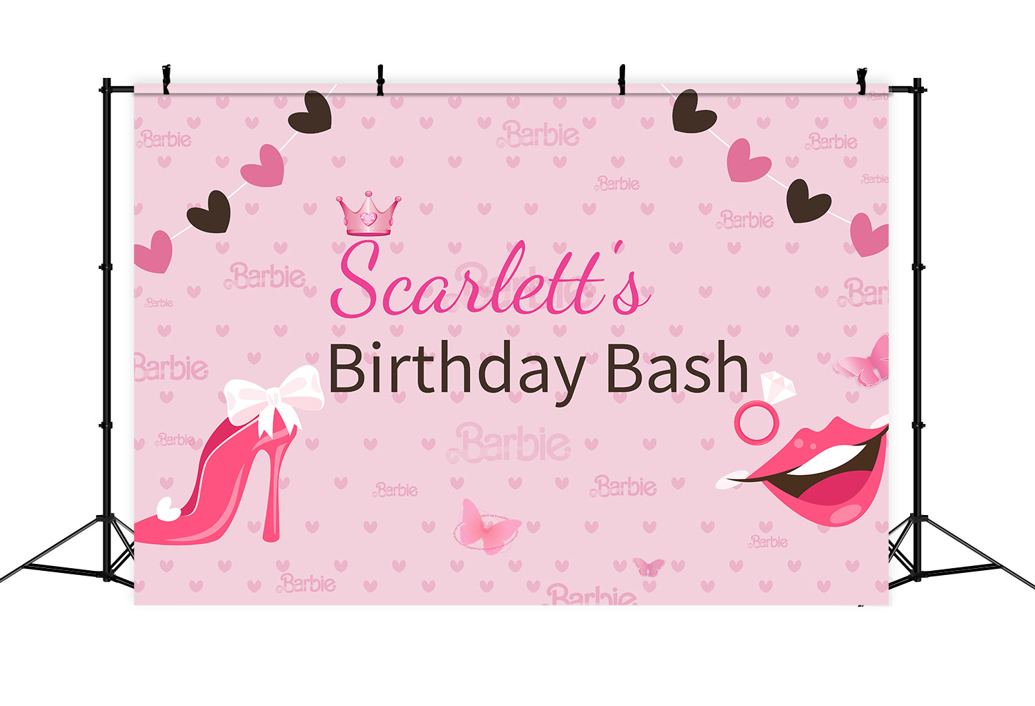 Toile de fond Anniversaire Personnalisable Poupée de Mode Fête Scarlett Rose LXX1-207