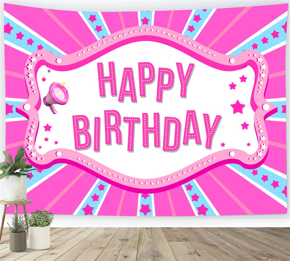 Toile de fond Joyeux Anniversaire Personnalisée Poupée de Mode Inspirée Carnaval LXX1-208