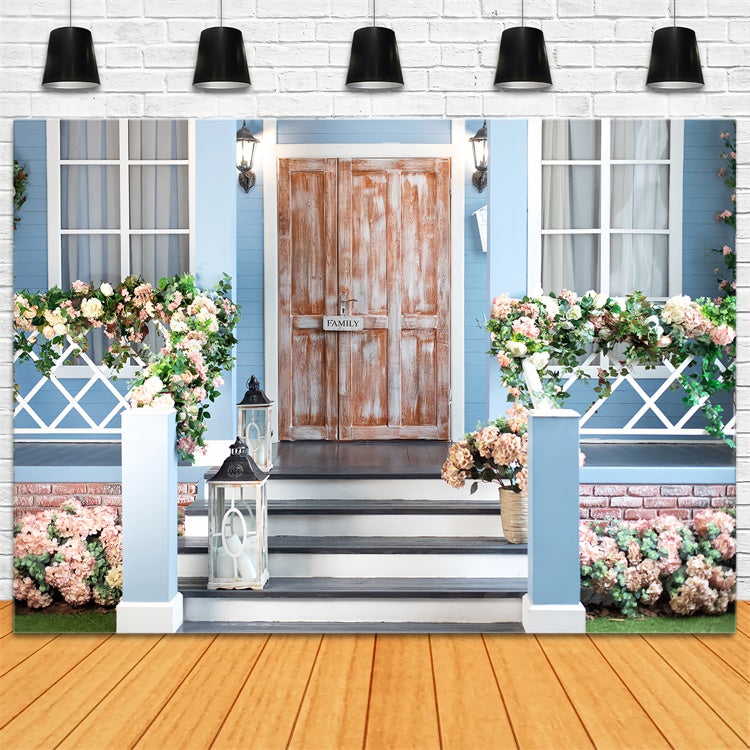 Toile de fond Animal de compagnie Charmante Porte Cottage Florale LXX1-283