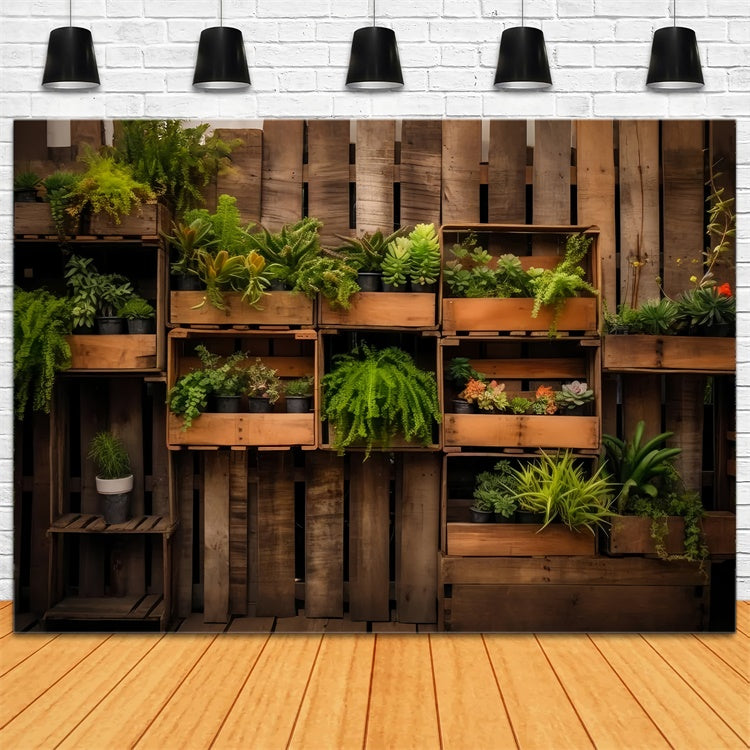 Toile de fond Animal de compagnie Caisse en Bois Rustique Plantes LXX1-285