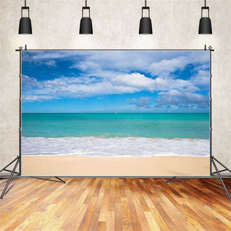 Toile de fond Océan Ciel Plage Paisible Eaux Bleues LXX1-316