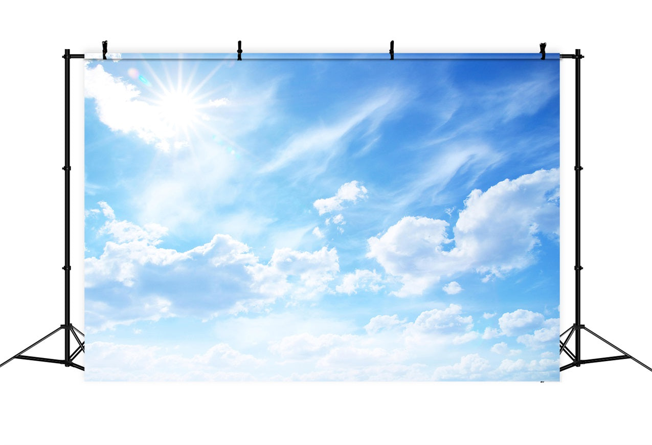 Toile de fond Ciel Nuages Radiants Soleil Tranquille LXX1-318
