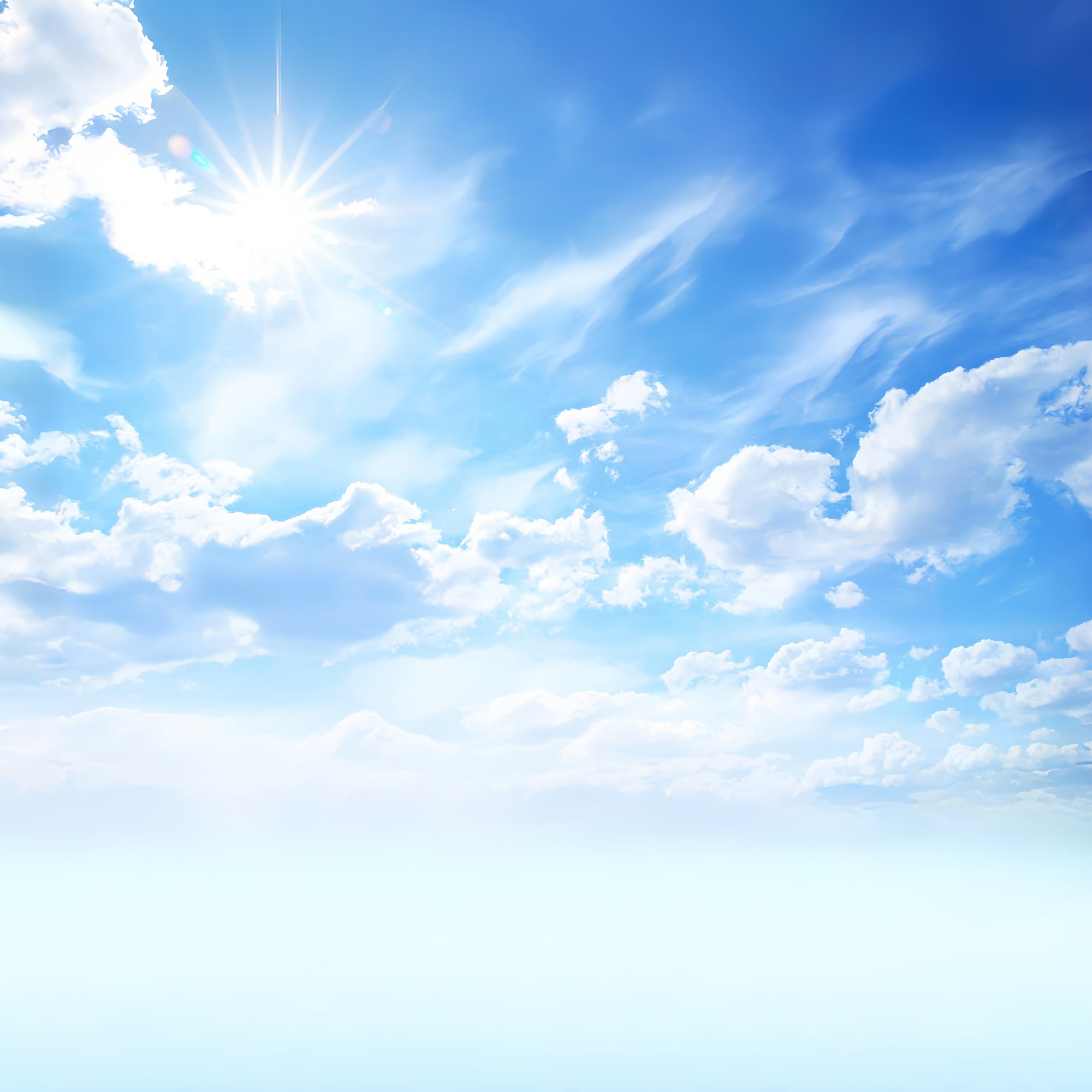 Toile de fond Ciel Nuages Radiants Soleil Tranquille LXX1-318