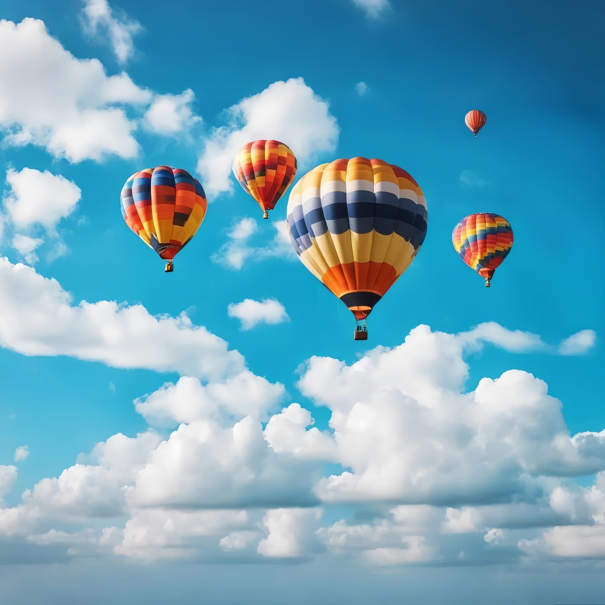 Toile de fond Nuage Aventure Colorée Ciel Ballon LXX1-331