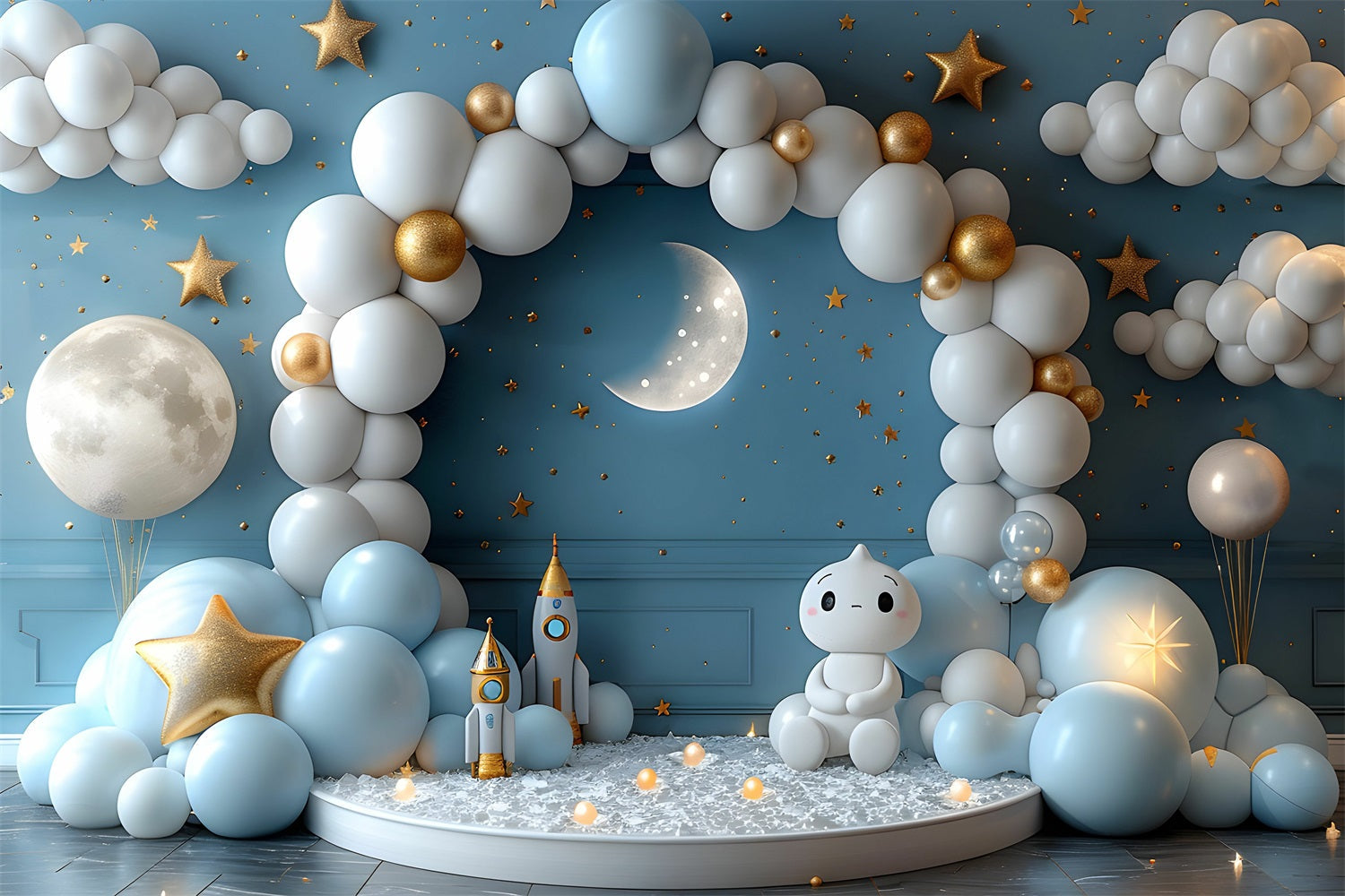 Toile de fond Ciel Nuageux Arc-en-ciel Étoilé LXX1-340