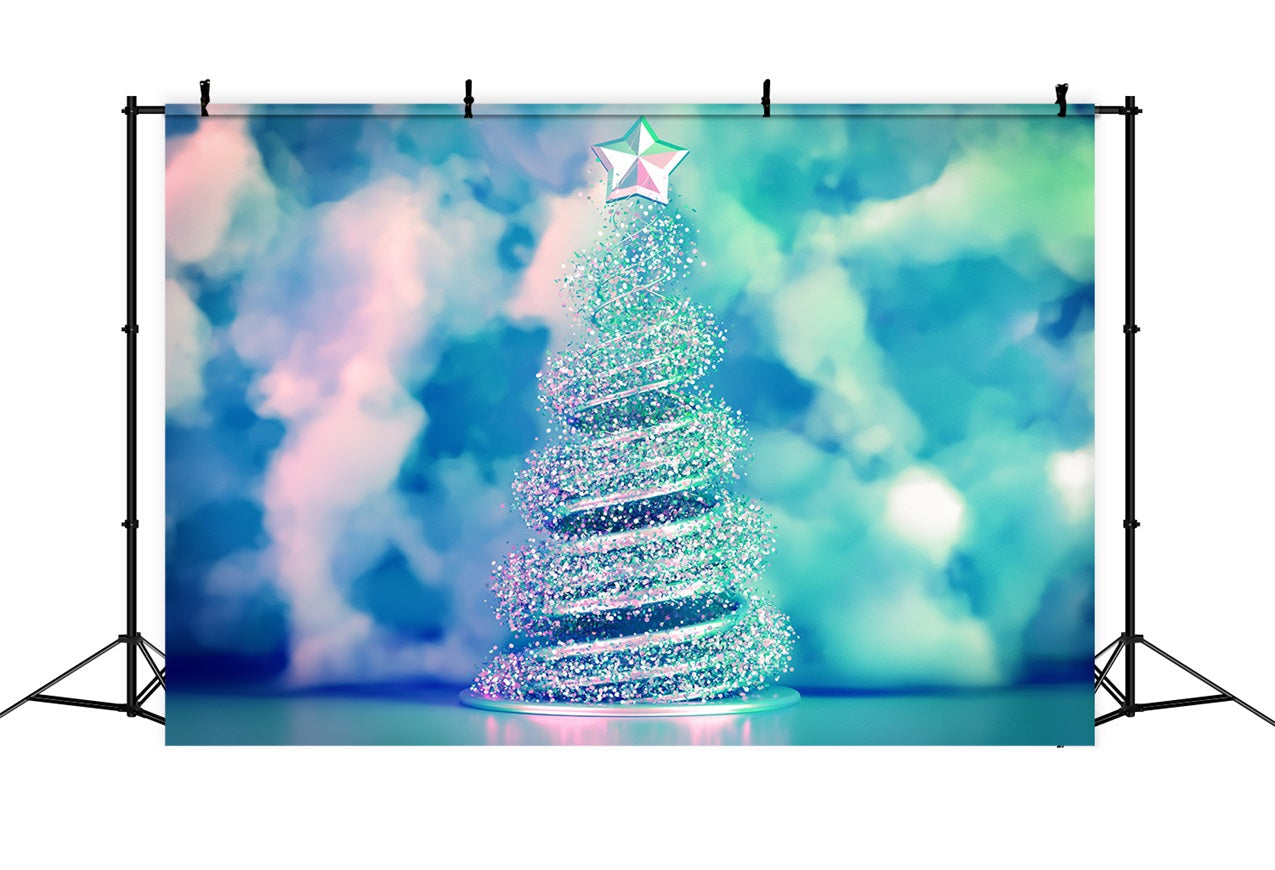 Toile de fond Noël Ciel Étoilé Arbre Spiralé LXX1-343
