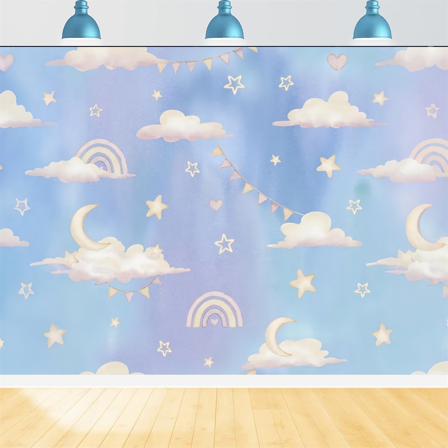 Toile de fond Nuages Pastels Nuit Étoilée LXX1-344