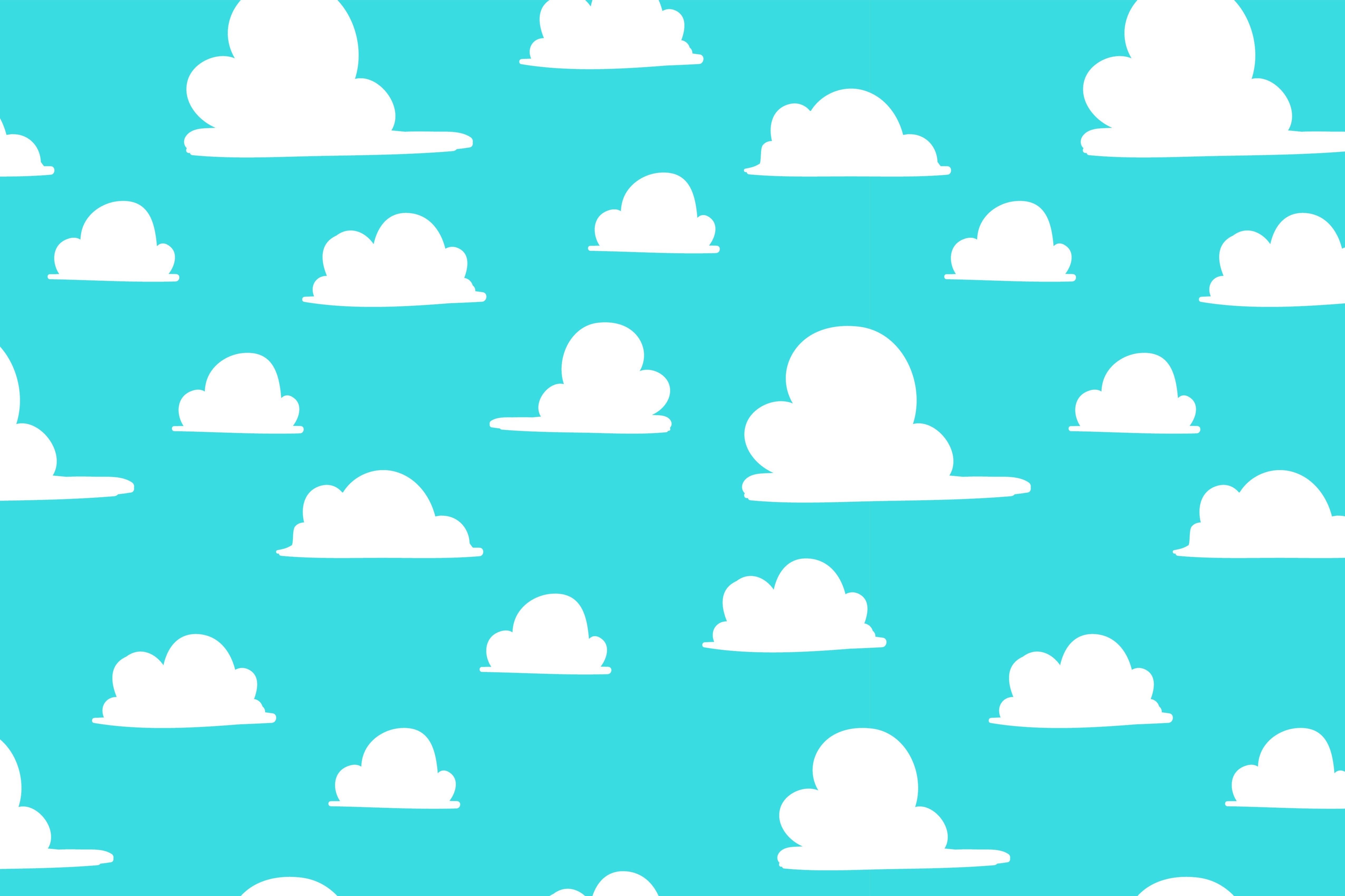 Toile de fond Ciel Bleu Cartoon Nuage Blanc LXX1-346