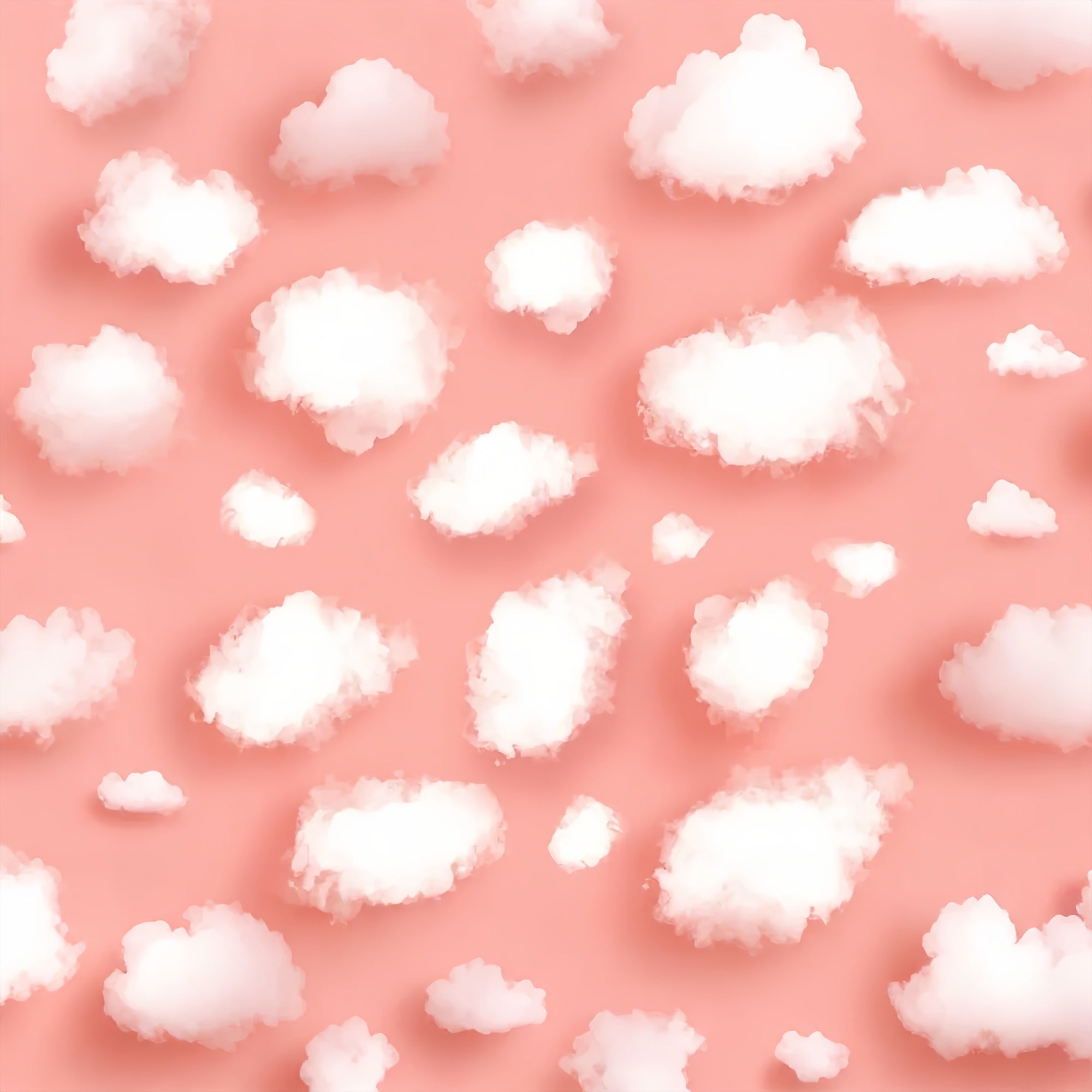 Toile de fond Ciel Rose Nuage Blanc Cotonneux LXX1-347